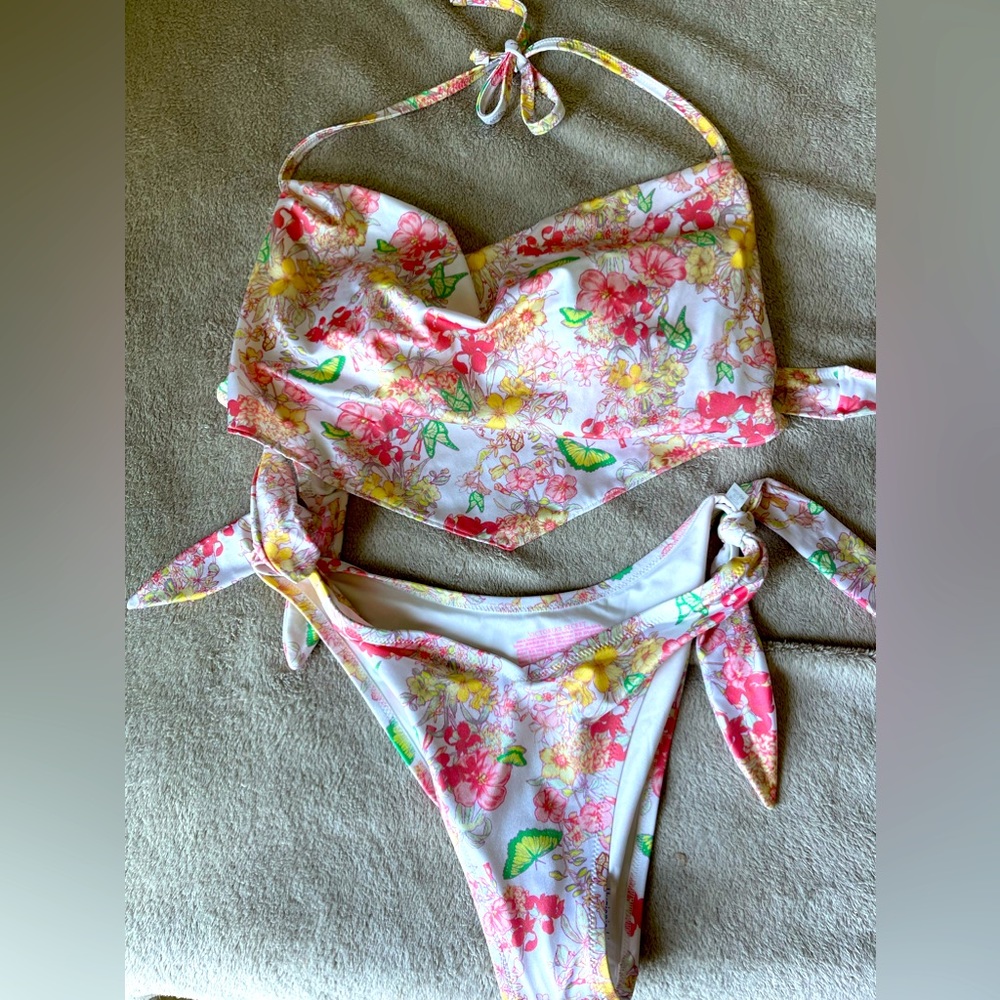 Victoria Secret floral handkerchief bikini Large